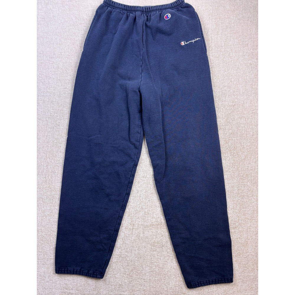 Vintage Champion Navy Blue Fleece Sweatpants Mens Large Tall Embroidered Logo